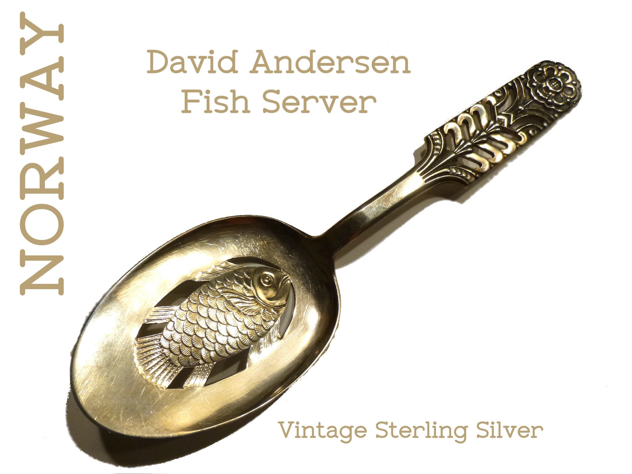 アンティークノルウェー デイビッド アンダーセン スターリング ハンドルスプーン アンティークノルウェー デイビッド アンダーセン スターリング