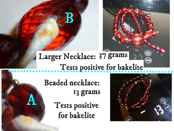 SOLD INDIVIDUALLY. Translucent Red Bakelite Facet… - image 9