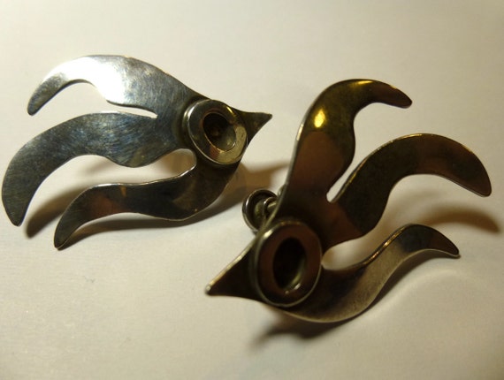 Jules Brenner Modernist Sterling Earrings.  Vinta… - image 2