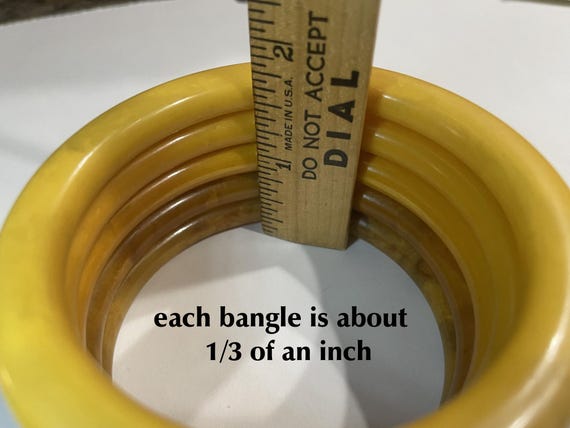 A Stack of FIVE Rounded Bakelite Bangles.  Pretty… - image 5