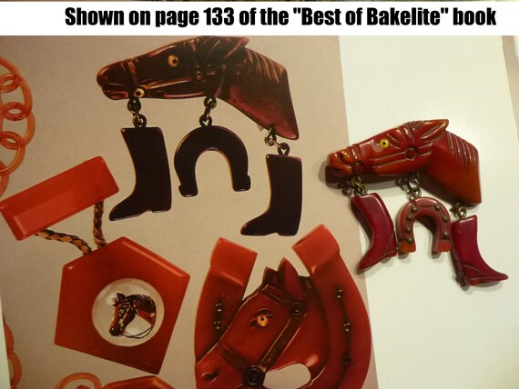 1940s Carved Bakelite Horse Brooch – Vintage Equestrian Pin - Etsy