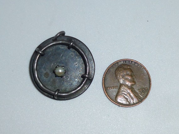 Vintage Brutalist Small Pendant (about 1" diamete… - image 7