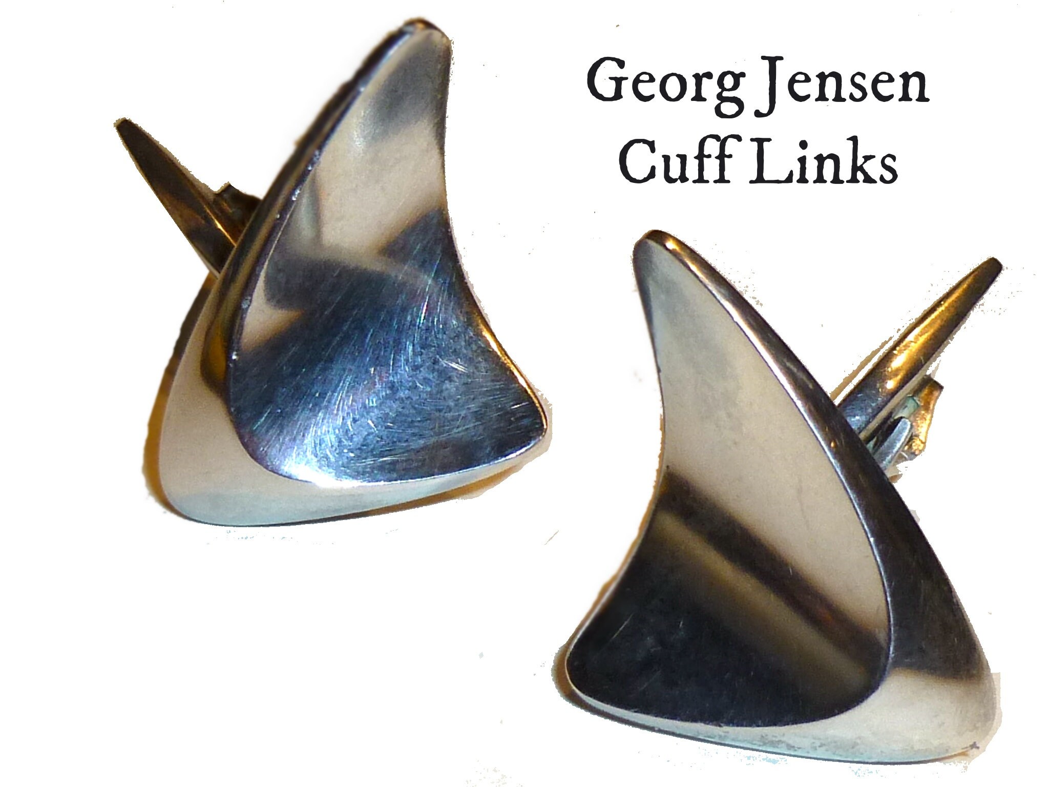 Modernist Georg Jensen Sterling Silver Cuff Links, Henning Koppel