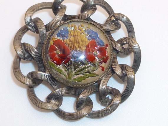 Old Handpainted Bubble Pin. A Bit Ugly, but Inter… - image 4