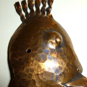 Vintage Pedro Pujol Handmade Copper Ubangi Tribal Modernist Pendant or Brooch. Needs Repair. As Found. image 3