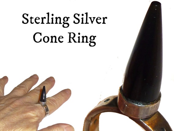 Vintage Sterling Silver Ring with Black Cone. Spik