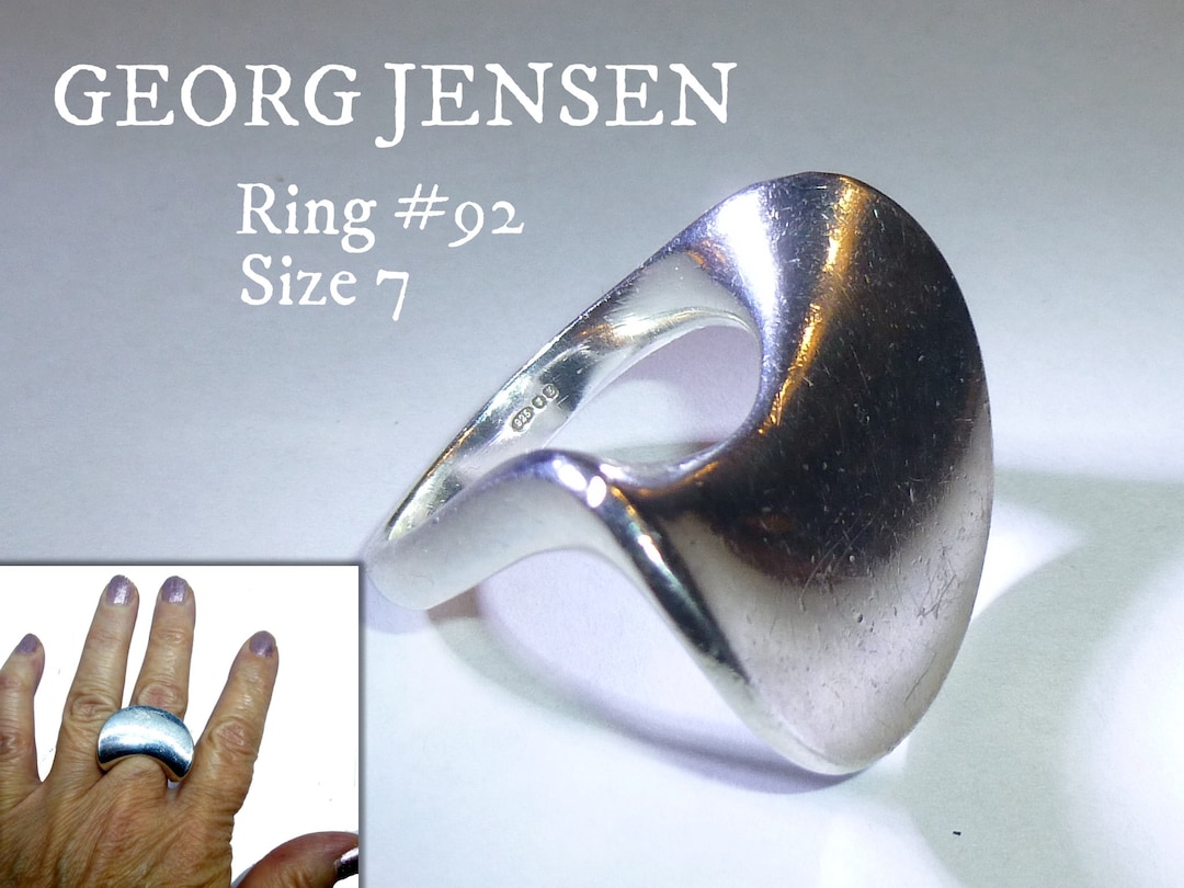 Modernist Ring. Danish Georg Jensen Sterling Silver. Design 92