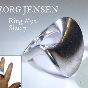 Modernist Ring. Danish Georg Jensen Sterling Silver. Design 92. 1970s. Killer Vintage. Size 7
