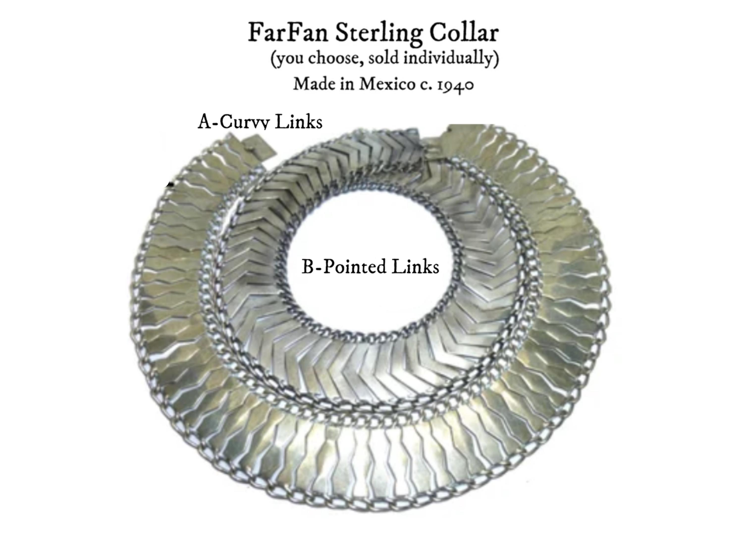 FarFan Sterling Silver Collar. Vintage Open Cut-work Silver Necklace. YOU CHOOSE. Small Neck-15" long.