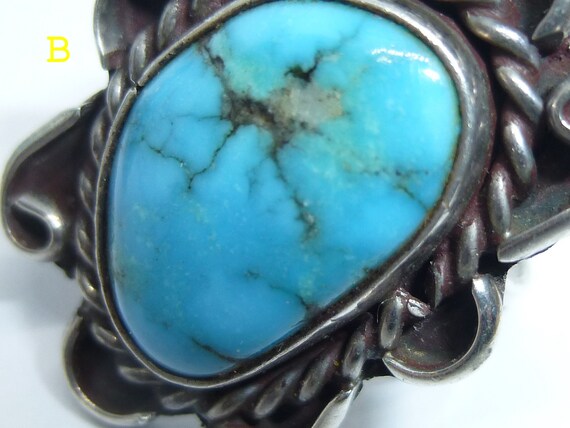 Vintage Silver Handmade Turquoise Ring. American … - image 7