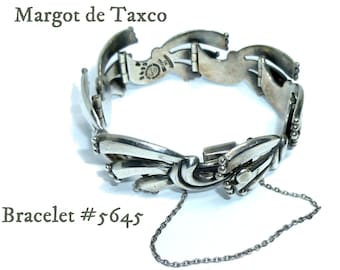 Margot de Taxco Sterling Silver Bracelet. Signed. 1950s. Mexico. Design #5645