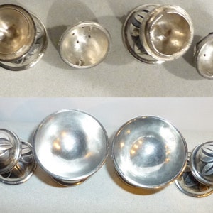Victoria Taxco Vintage Sterling Salt Dish & Pepper Shaker. TWO SETS. All Marked. Vintage 1940s. Ana Brilianti Mexico. Circa 1950s. 118grams image 7