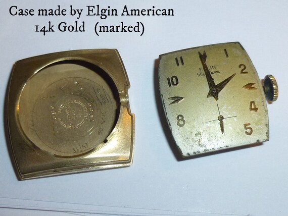 Vintage 14k GOLD Elgin Deluxe Wrist Watch. Fancy … - image 6