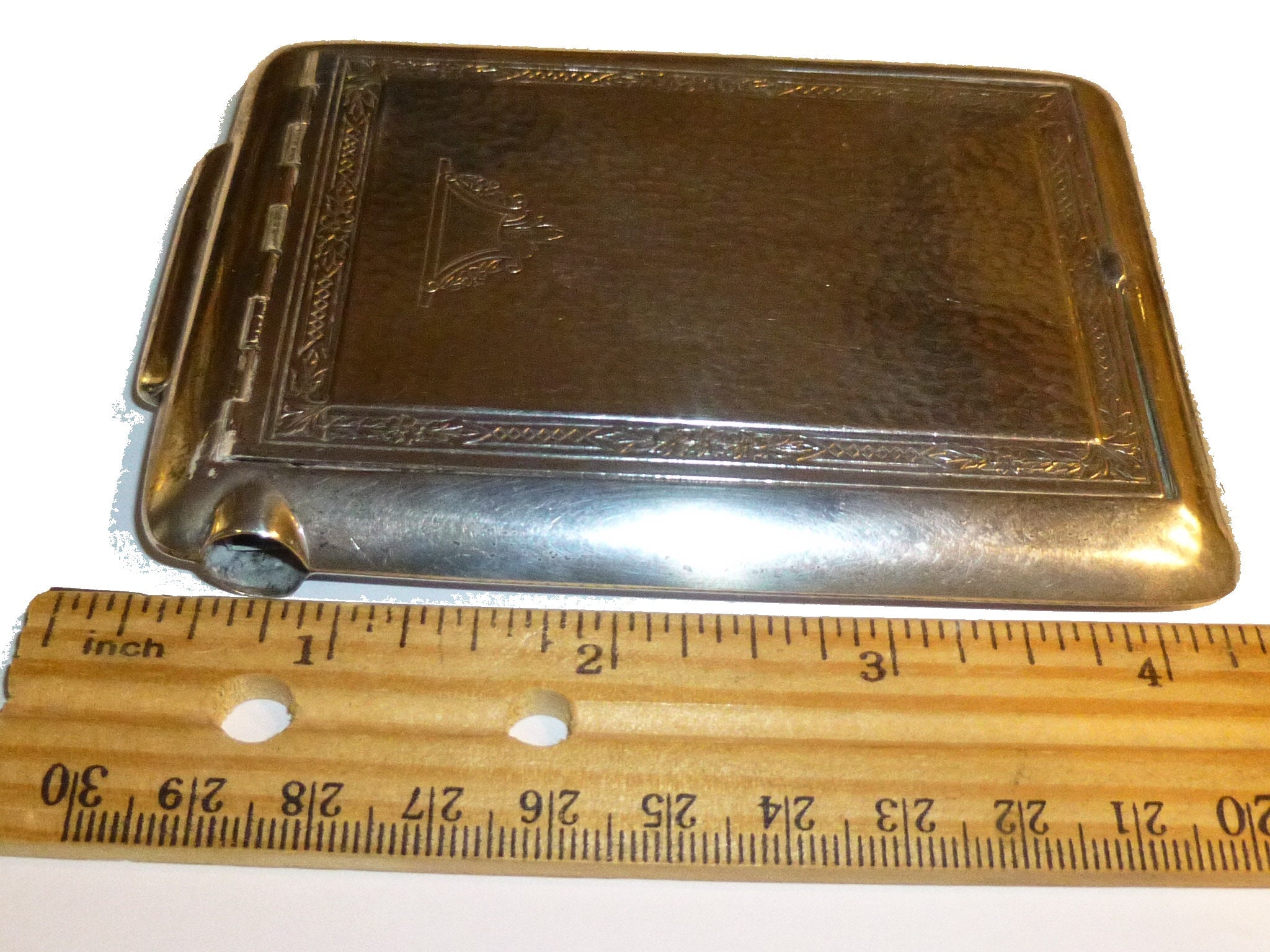 Antique Sterling Silver Cigarette Case. TALCO Spring Loaded