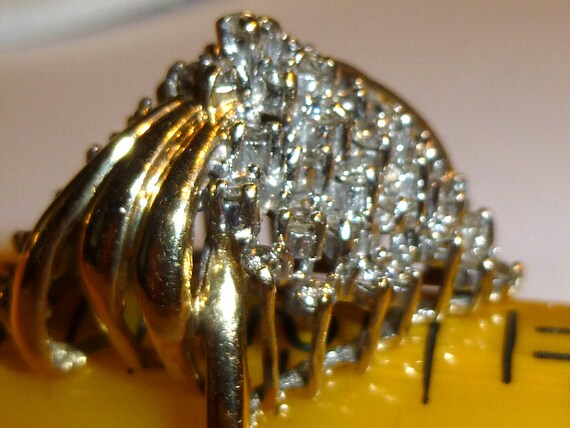 Vintage Cocktail Ring. 14k Gold + 55 Diamonds. XL… - image 5