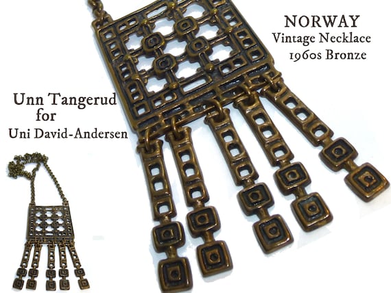 Unn Tangerud Vintage Bronze Necklace. 1960s. Work… - image 1
