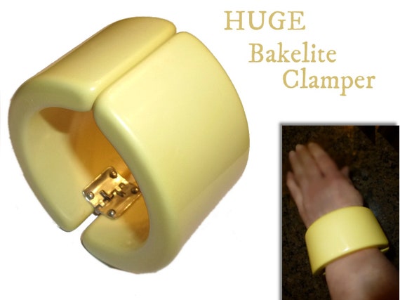 Bakelite Clamper Huge Bold / Tested Bakelite Brac… - image 1