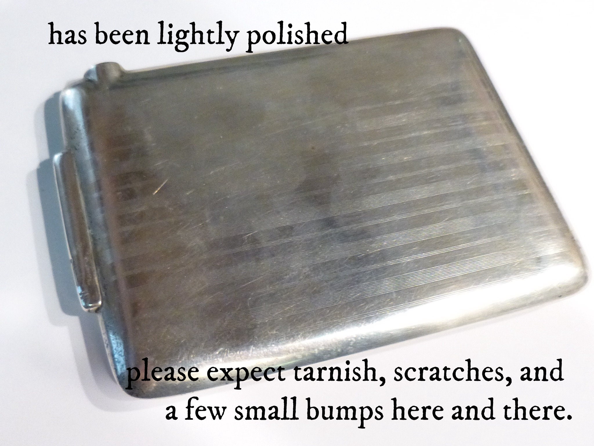 Antique Sterling Silver Cigarette Case. TALCO Spring Loaded