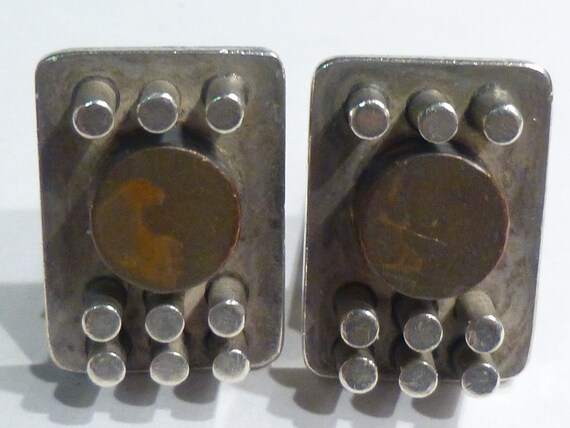 Brutalist Cuff Links. Vintage Sterling Silver Han… - image 9