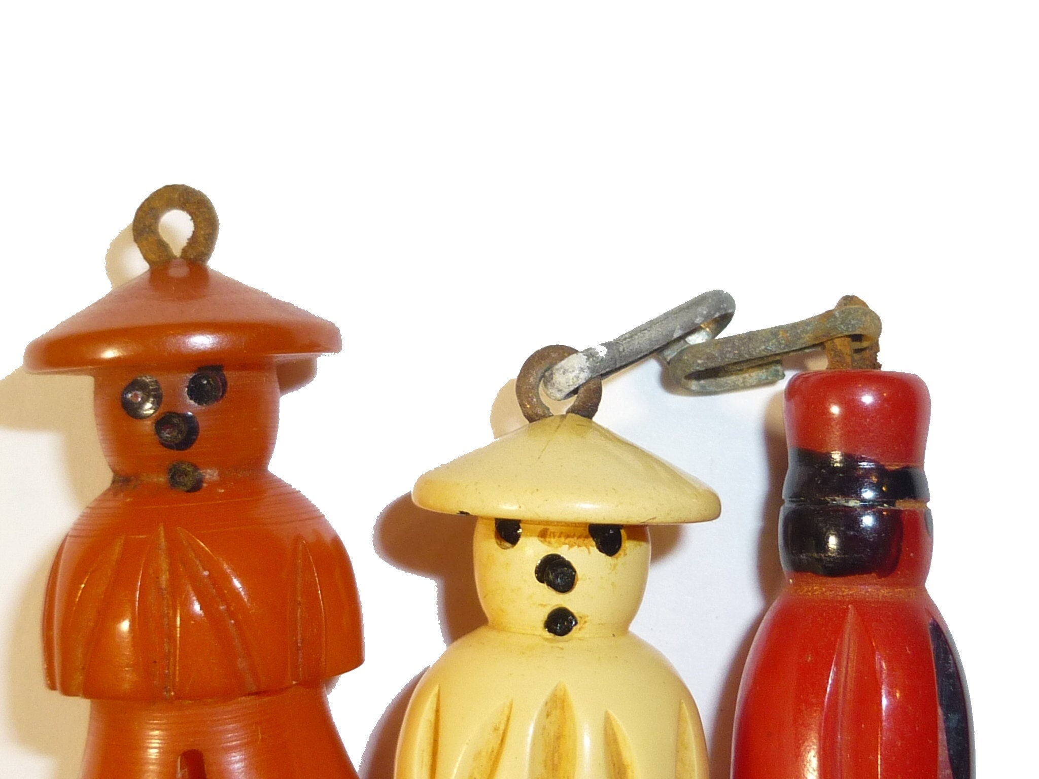 Vintage 1940s Bakelite Zipper Pull Charm: Figural Man or Cigarette
