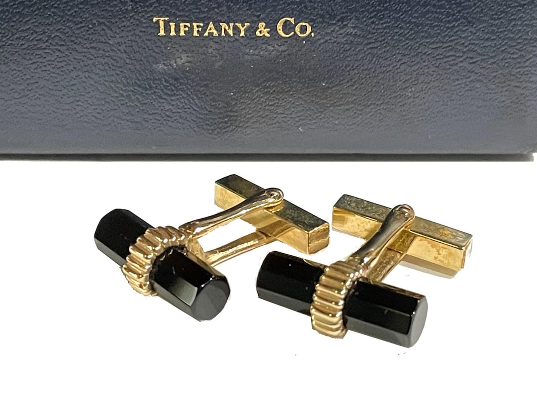 Vintage 14k Gold Tiffany & Co. Cufflinks With Original Box, 1970s