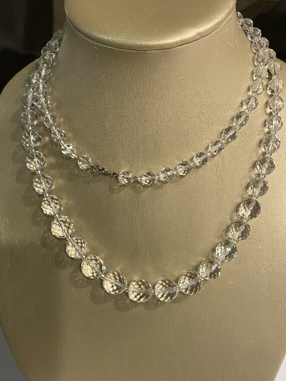 Vintage Clear Opera Length Crystal 36" Necklace. … - image 4