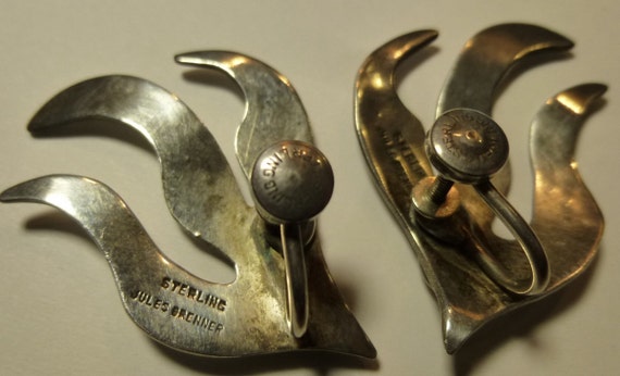 Jules Brenner Modernist Sterling Earrings.  Vinta… - image 3