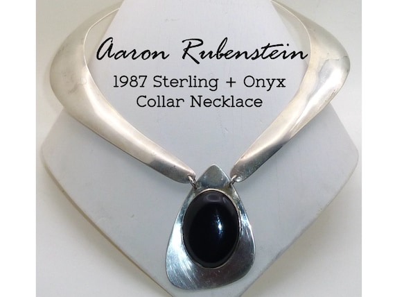Aaron Rubenstein Modernist Sterling Silver and Black Onyx