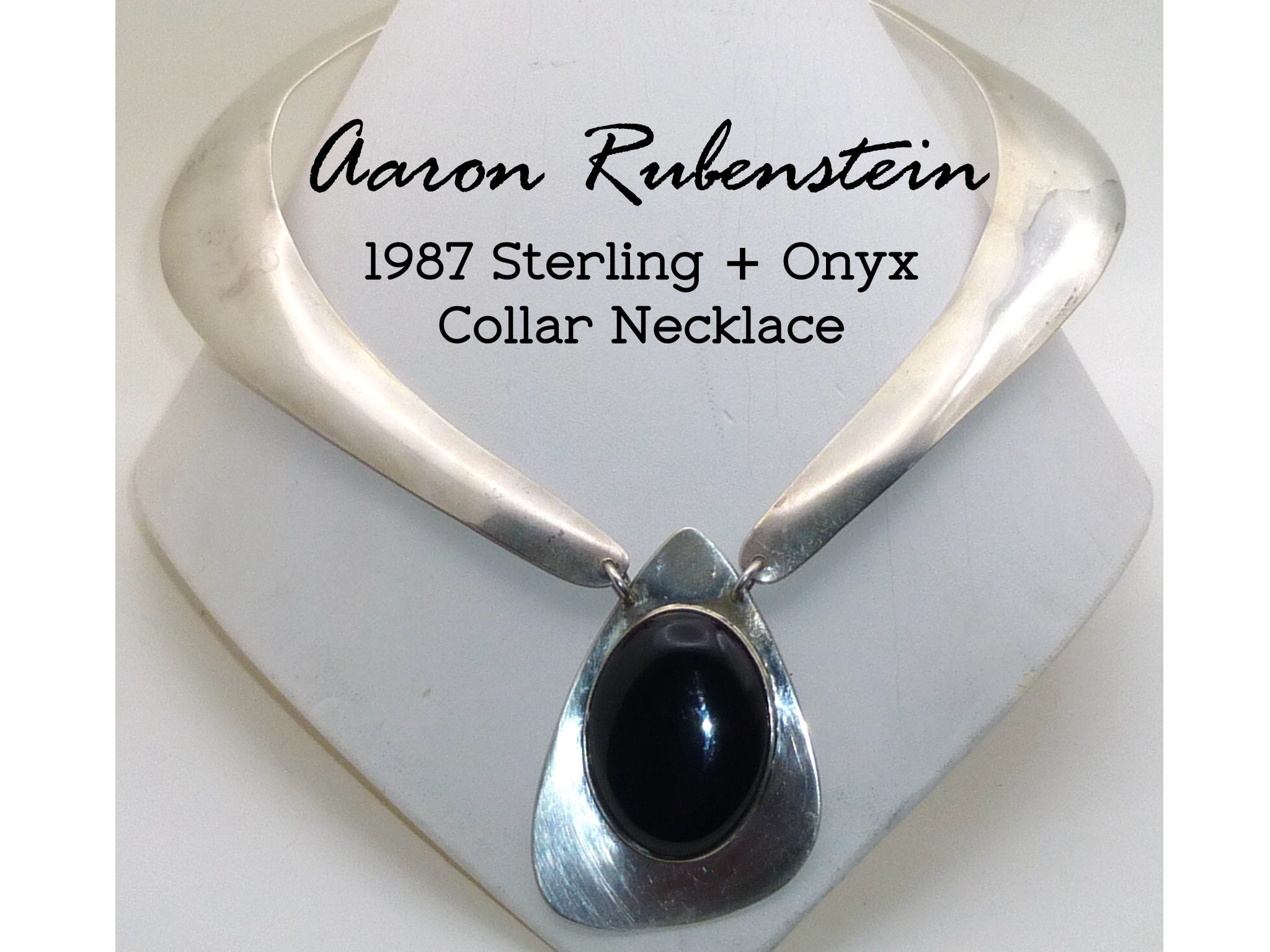 Aaron Rubenstein Modernist Sterling Silver and Black Onyx