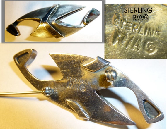 Post Modern Sterling Silver Artist Signed Brooch.… - image 2