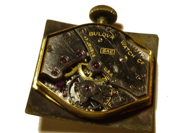 14k Gold Bulova Mens Wrist Watch. 1945 "Grant" Mo… - image 8