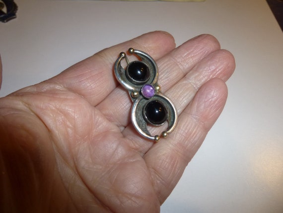 Artist Made Vintage Silver and Amethyst Modernist… - image 9