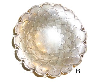 Vintage Mappin & Webb Sterling Silver Bowl, Fish Scale Mum Dish, Sheffield 1953