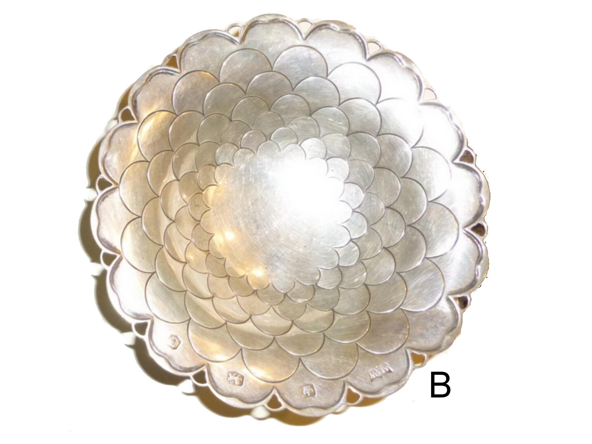 Vintage Mappin & Webb Sterling Silver Bowl, Fish Scale Mum Dish