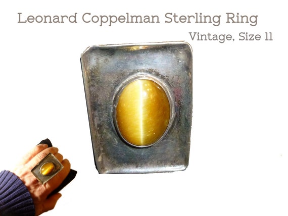 Vintage Brutalist Ring. Huge Sterling Silver Ring… - image 1