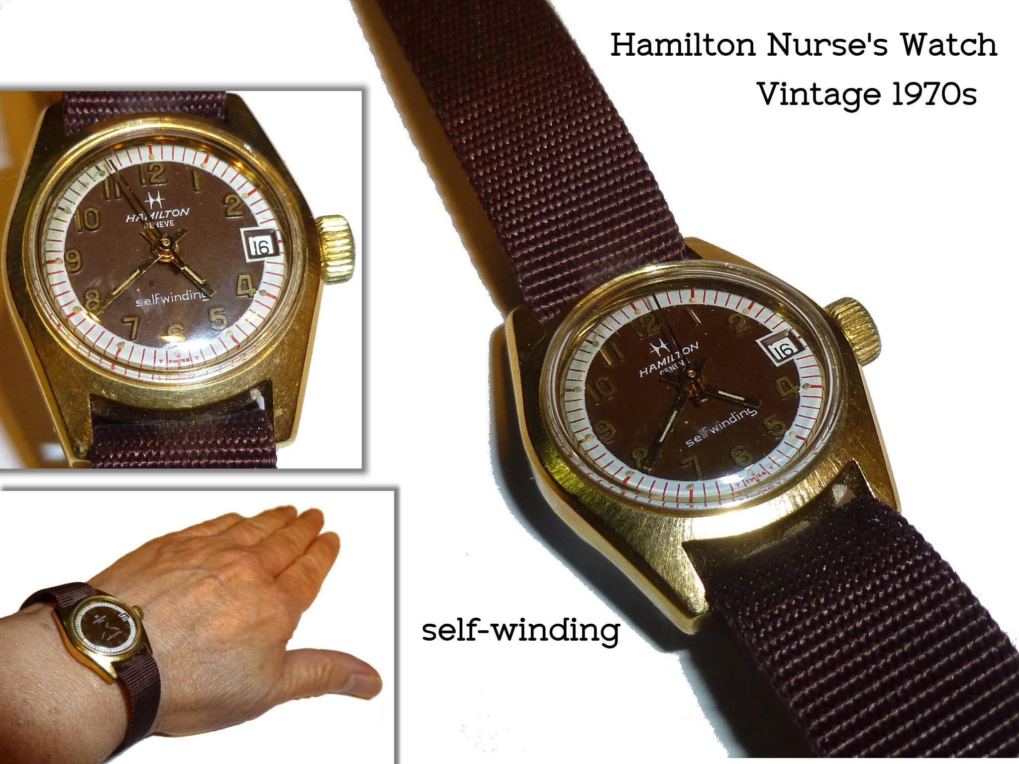 Hamilton Vintage Circa 1970s Self-Winding Nurse Women\'s Watch, Model # 704003-4. Lot - Vintage 1970 main image 4