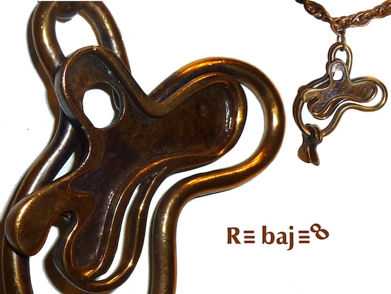 Early Vintage Francisco Rebajes Copper Amoeba Pend