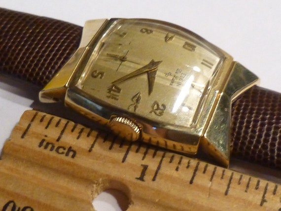 Vintage 14k GOLD Elgin Deluxe Wrist Watch. Fancy … - image 2