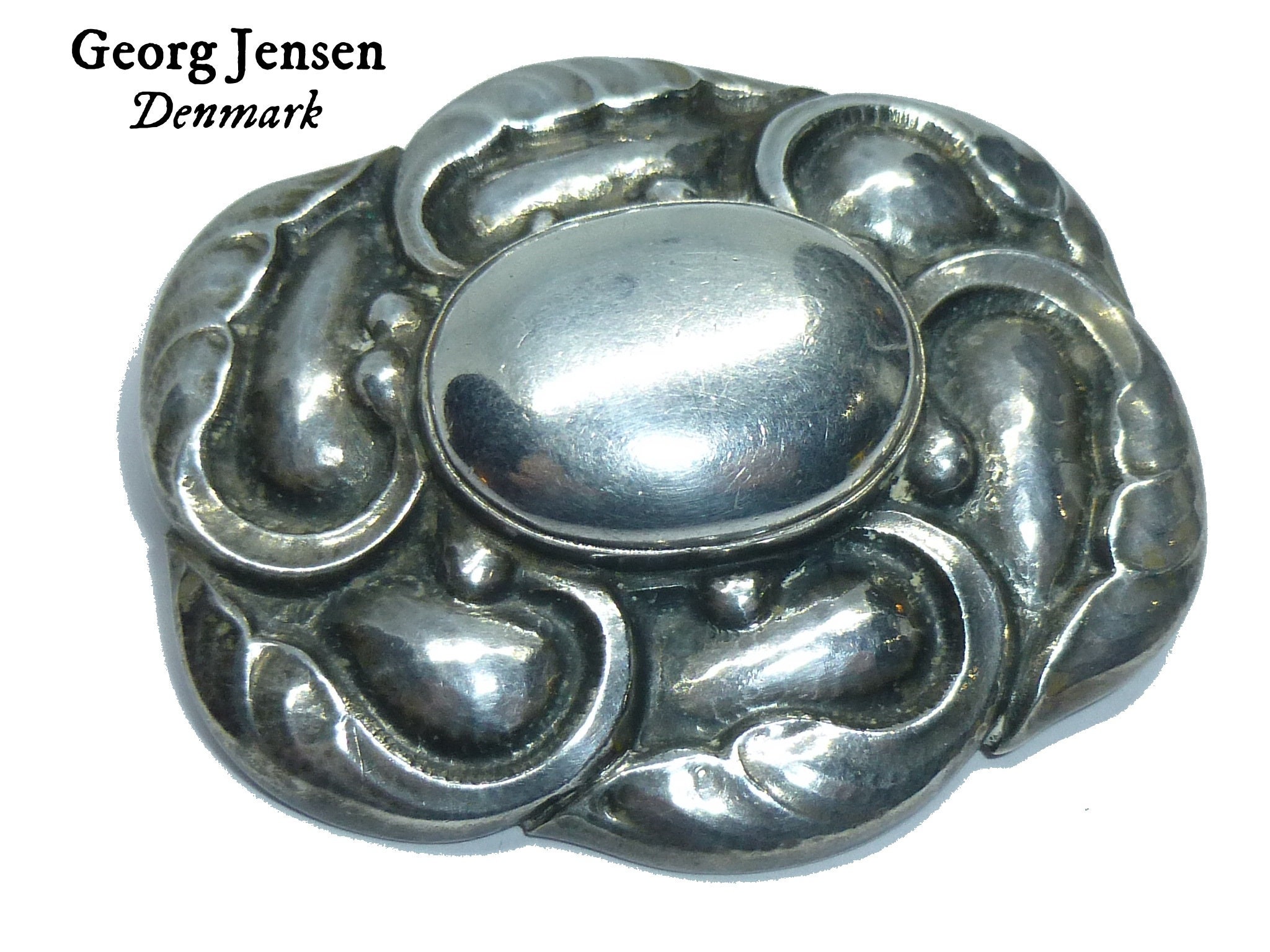 Vintage Georg Jensen Sterling Silver Screw Back Earrings #61
