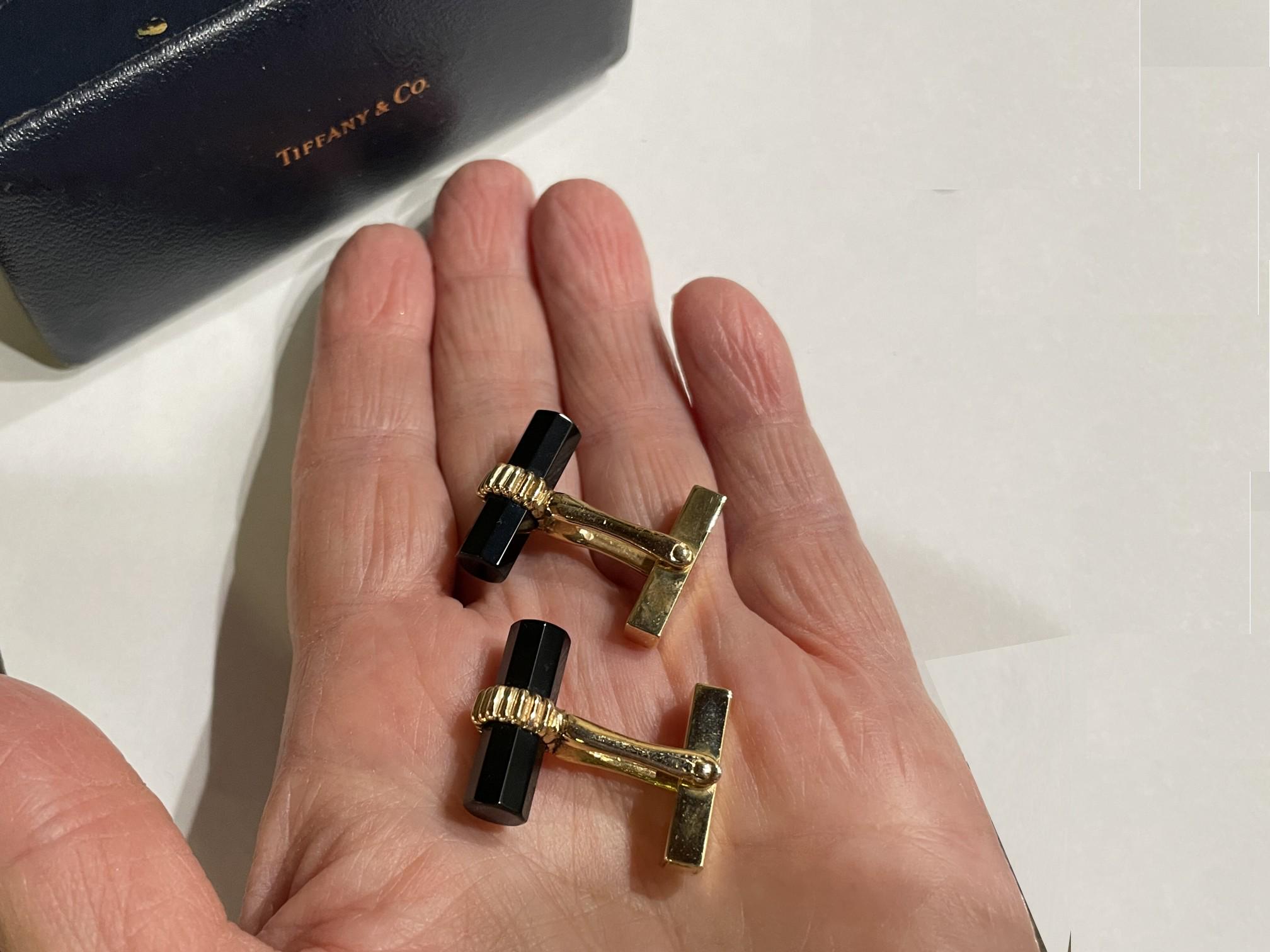Vintage 14k Gold Tiffany & Co. Cufflinks With Original Box, 1970s