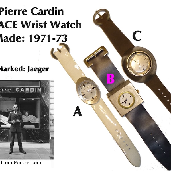 ONE LEFT - C Vintage PIerre Cardin ESPACE Wrist Watch. Marked Jaeger. Made from 1971-73 Crazy Mid Mod Outer Space Designs. Currently Running