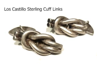 Vintage Los Castillo Sterling Silver Cufflinks, Taxco Mexican Knot Design
