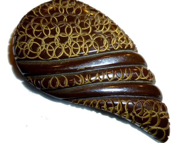 Large Vintage Bakelite Dress Clip. Very Interestin