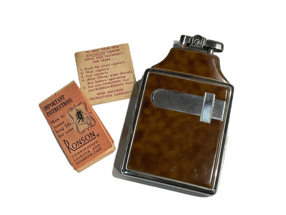 cigarette master case Vintage RONSON Mastercase Lighter & Cigarette Case, 1940s (not Working)