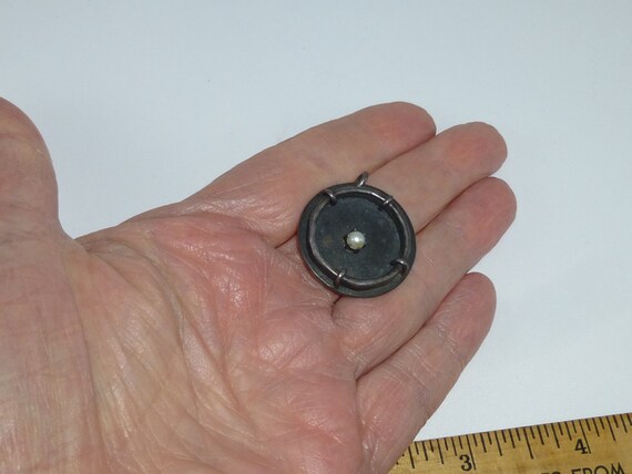 Vintage Brutalist Small Pendant (about 1" diamete… - image 3