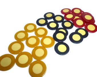 Vintage Bakelite Miniature Gaming Chip: 7/8" Injected Dot, Jewelry Craft