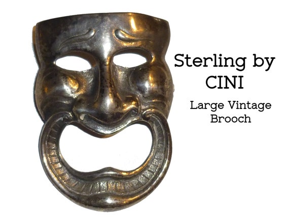 Vintage CINI. Amazingly detailed "Theater Mask" S… - image 1