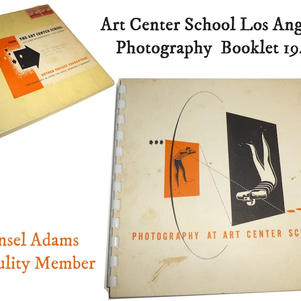 1941 Advertising Student Booklet.  Ansel Adams And Others In The Photography Program At The Art Center School, LA. Original Mailer. 72 pages