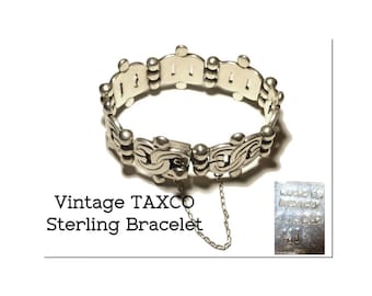 Vintage Taxco Sterling Silver Bracelet, Unisex Design, 7" Wrist