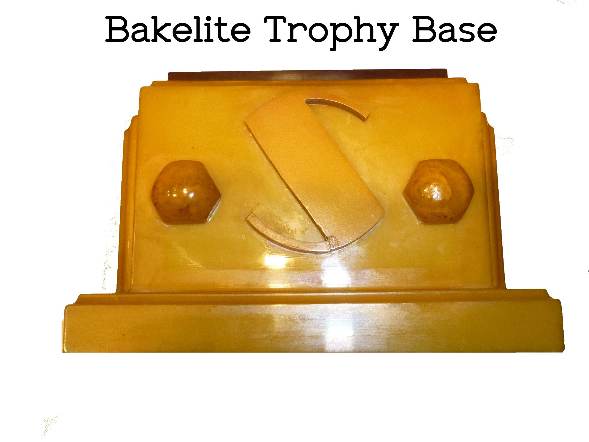 Vintage Bakelite Trophy Base. Has an s Added to the Front. Tested,  Guaranteed Bakelite About 5 by 6. Weighs 740 Grams. -  Norway
